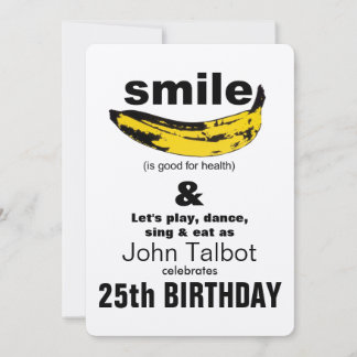 Lächeln ist gut für Gesundheit 25. Geburtstag Einl Einladung