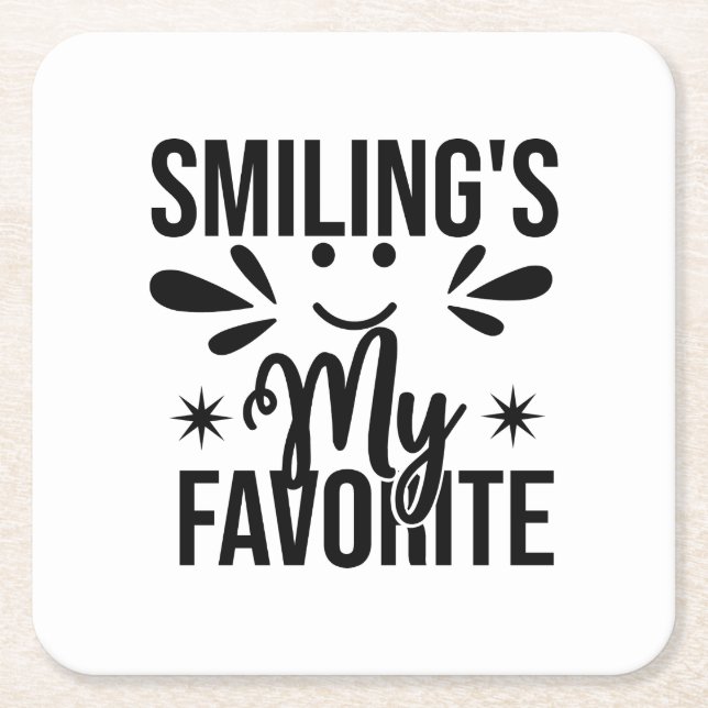 Lächeln ist mein Liebling, Lächeln ist mein Liebli Rechteckiger Pappuntersetzer (Vorderseite)