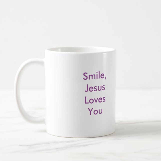 Lächeln, Jesus-Liebe Sie! Tasse (Links)