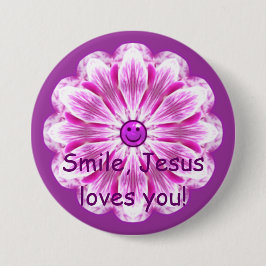 Lächeln, Jesus-Lieben Sie! Button