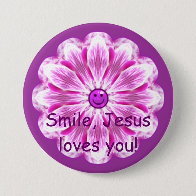 Lächeln, Jesus-Lieben Sie! Button (Vorderseite)