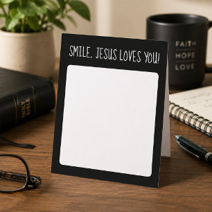 Lächeln, Jesus liebt dich Schwarz und Weiß Mitteilungskarte