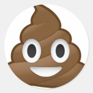 Lächeln Kack Emoji Runder Aufkleber