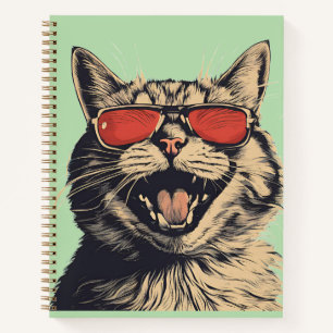 Lächeln Katze, aber tragen Sie keinen schwarzen Hu Notizbuch