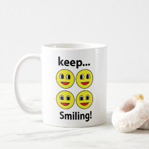Lächeln Lächelndes Gesicht Weiterlächeln Lächeln Kaffeetasse