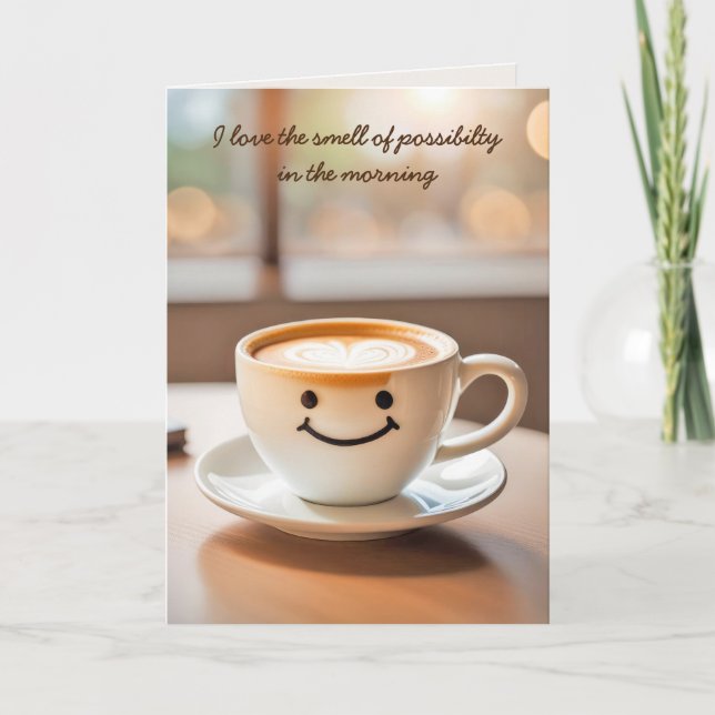 Lächeln Latte Geburtstag Karte (Vorderseite)