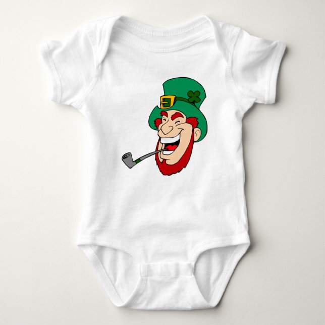 Lächeln Leprechaun St. Patrick's Day Baby Strampler (Vorderseite)