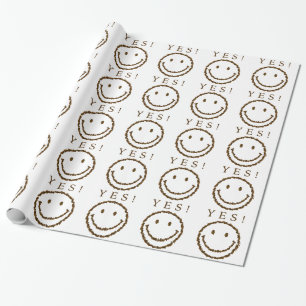 Lächeln mit Kaffeebohnen Geschenkpapier
