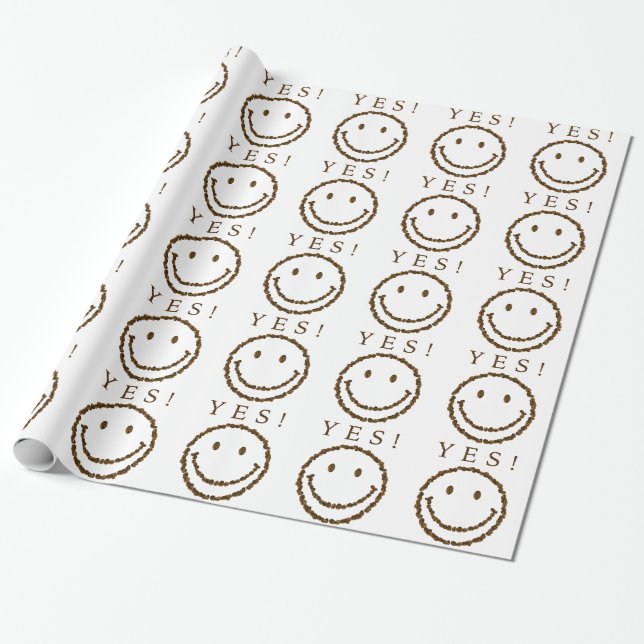 Lächeln mit Kaffeebohnen Geschenkpapier (Ungerollt)