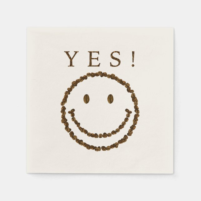 Lächeln mit Kaffeebohnen Serviette (Vorderseite)