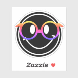 Lächeln mit Rainbow-Brille Aufkleber