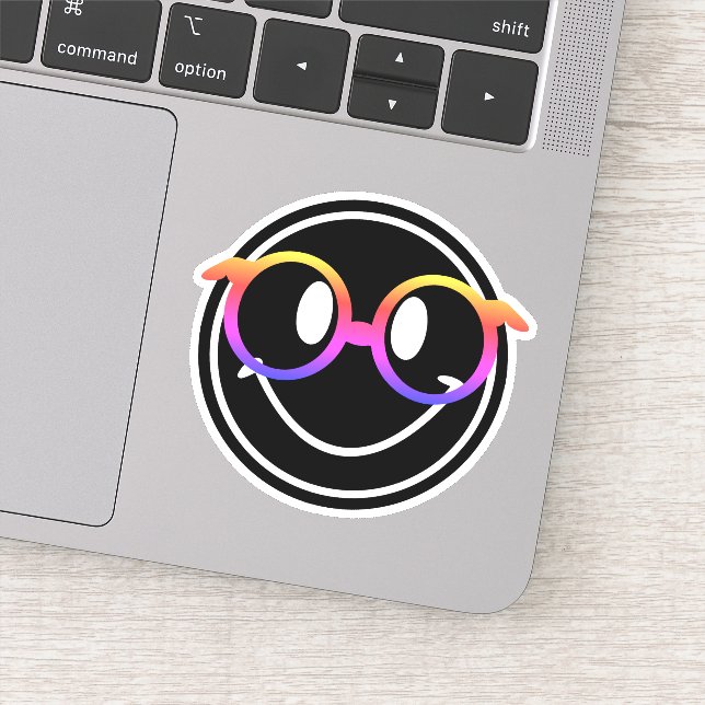 Lächeln mit Rainbow-Brille Aufkleber (Detail)