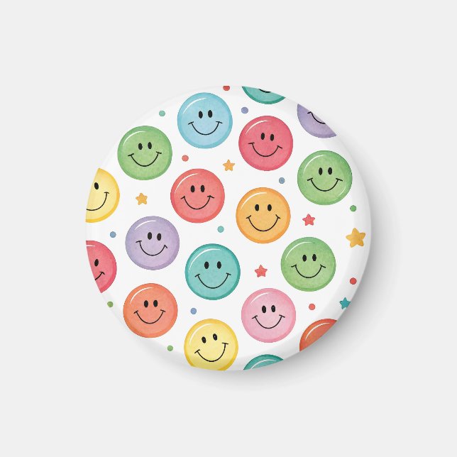 Lächeln Muster Emoji Magnet (Vorne)
