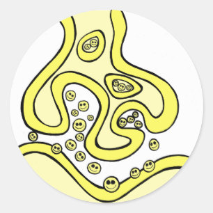 Lächeln Neurotransmitter Runder Aufkleber