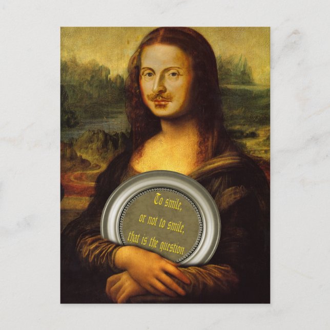 Lächeln oder nicht lächeln postkarte (Vorderseite)