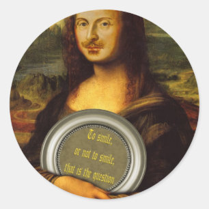 Lächeln oder nicht lächeln runder aufkleber