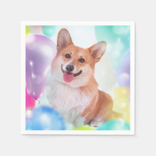 Lächeln Pembroke Welsh Corgi Napkins Serviette (Vorderseite)