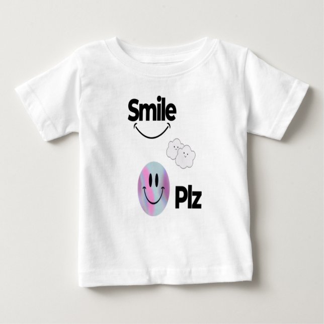 Lächeln, Positiv und fröhlicher Charme mit Lächeln Baby T-shirt (Vorderseite)