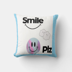 Lächeln, Positiv und fröhlicher Charme mit Lächeln Kissen