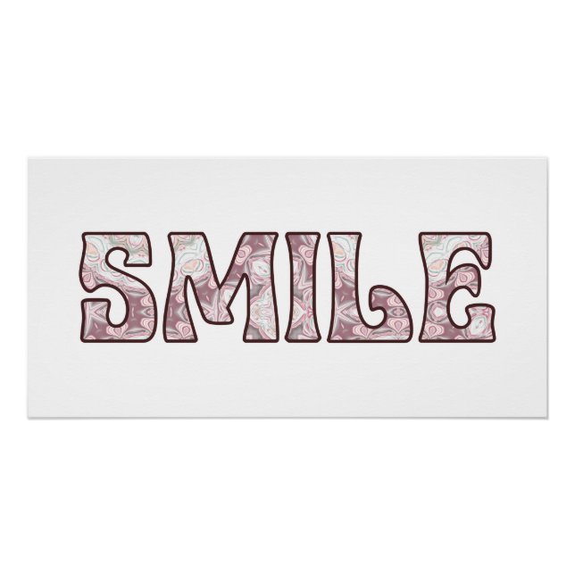Lächeln Positives Typografie-Design Poster (Vorderseite)