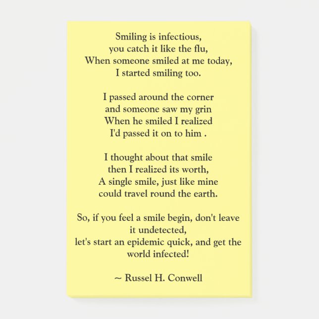 Lächeln Post-it Klebezettel (Vorderseite)