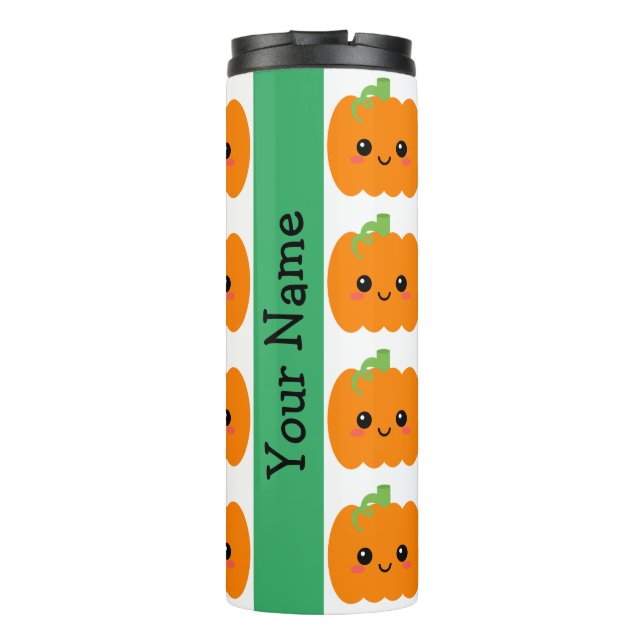 Lächeln Pumpkin Face Tumbler, Niedliche Geburtstag Thermosbecher (Rückseite)