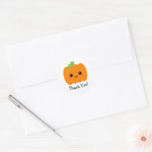 Lächeln Pumpkin Niedlich Danke Stickers