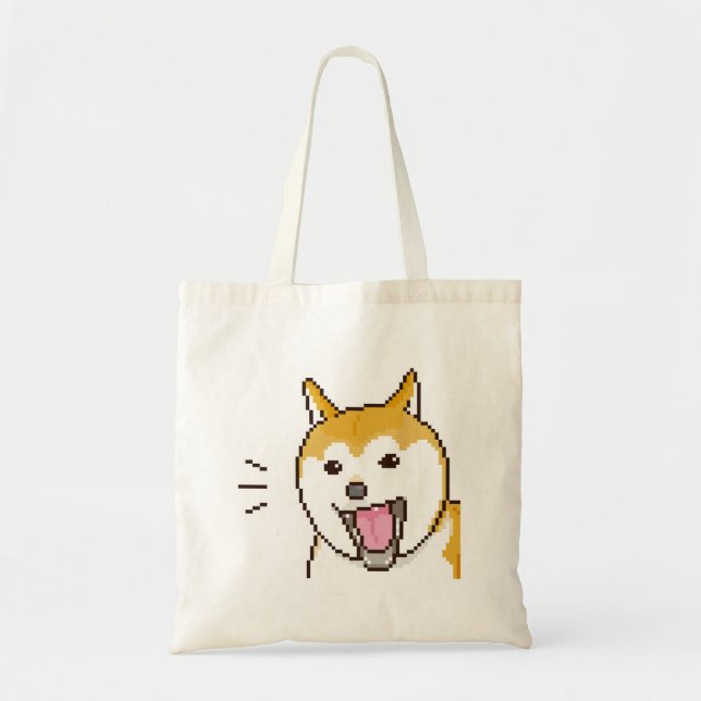 Lächeln Puppylike Shiba Inu Dog Pixart Tragetasche (Vorne)