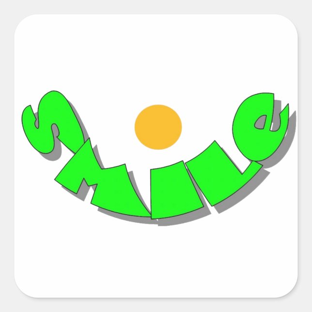 Lächeln Quadratischer Aufkleber (Vorderseite)