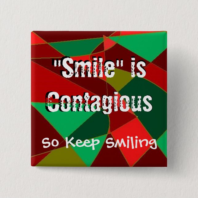 Lächeln-quadratischer Knopf Button (Vorderseite)