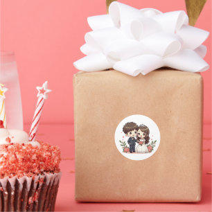 Lächeln Retro Wedding Couple - Kawaii Sticker