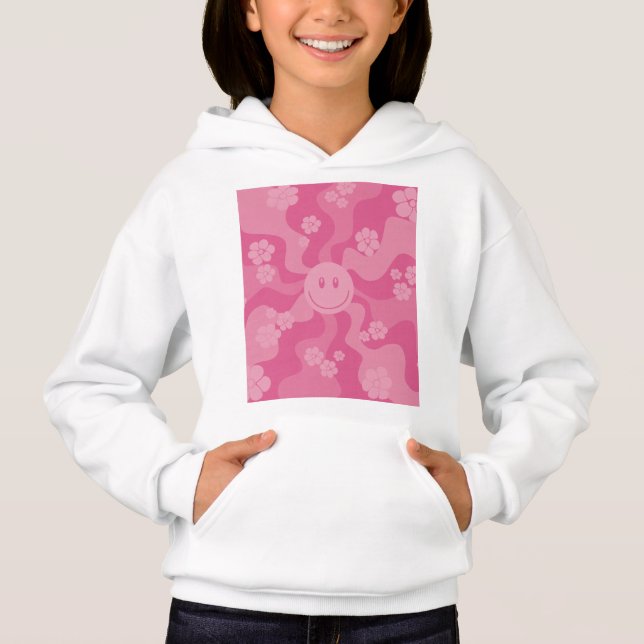 Lächeln - Rosa Hoodie (Vorderseite)