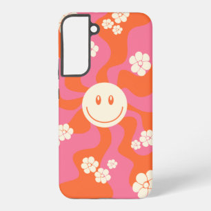 Lächeln - Rosa, Orange und Creme Samsung Galaxy Hülle