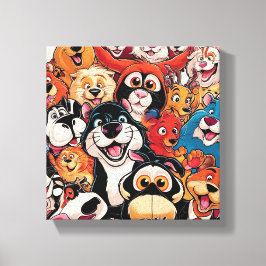 Lächeln Rund um Tiere Leinwanddruck