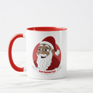 Lächeln schwarze Tasse des Santa Claus Cartoon