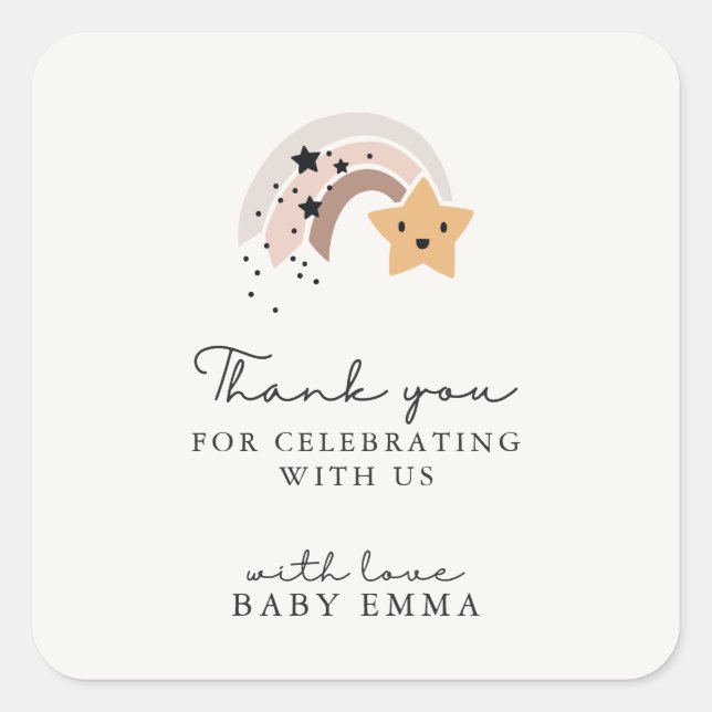 Lächeln Shooting Star Danke Aufkleber (Vorderseite)