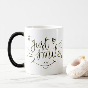 Lächeln Sie einfach - Motivations-Tasse mit Zitat Verwandlungstasse