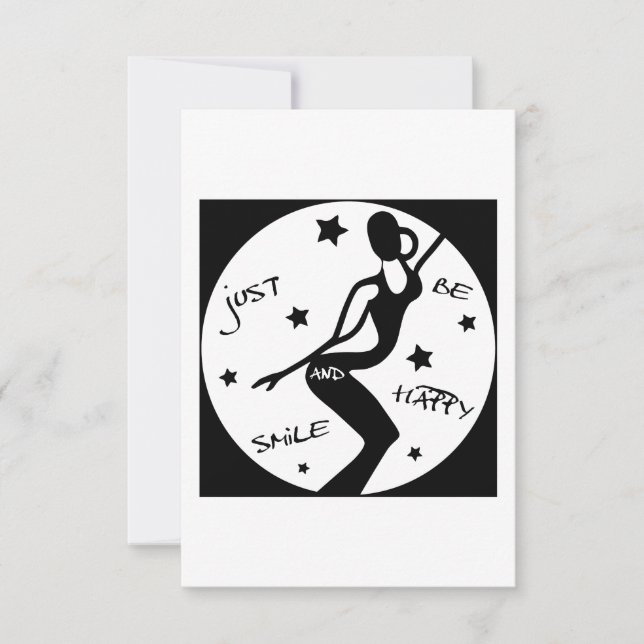 Lächeln Sie einfach und seien Sie glücklich, lusti Dankeskarte (Vorderseite)