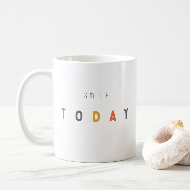 Lächeln Sie heute. Tasse und Cups (Mit Donut)