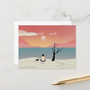 Lächeln Sie im Leben und genießen Sie das Leben Postkarte