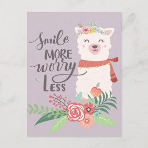 Lächeln Sie mehr Lama Postkarte