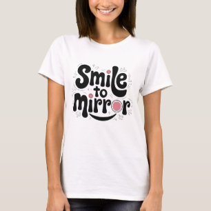 "Lächeln Sie mit dem Mirror-T - Shirt rosa Akzen