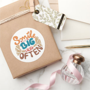 Lächeln Sie oft Big Lächeln: Freude Runder Aufkleber