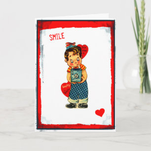 Lächeln Sie, Sie machen eine kleine Valentinkarte Feiertagskarte