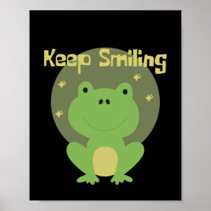 Lächeln Sie weiter Kawaii grüner Babyfrosch lächel Poster
