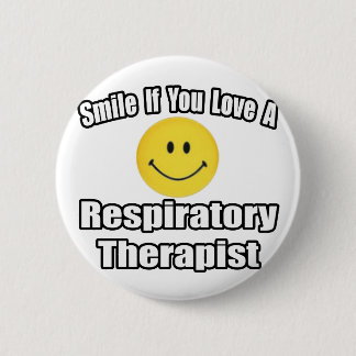 Lächeln Sie, wenn Sie eine Atemtherapie Liebe Button
