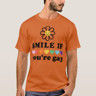 Lächeln Sie, wenn Sie schwul Rainbow Funny von Män T-Shirt