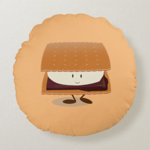 Lächeln S'more Food Round Pillow Rundes Kissen