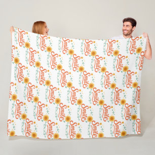Lächeln Sonnenblume Fleece-Decke Positive Vibes Fleecedecke