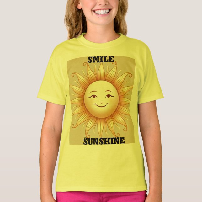 Lächeln Sonnenschein - Niedlicher Happy Sun T - Sh T-Shirt (Vorderseite)